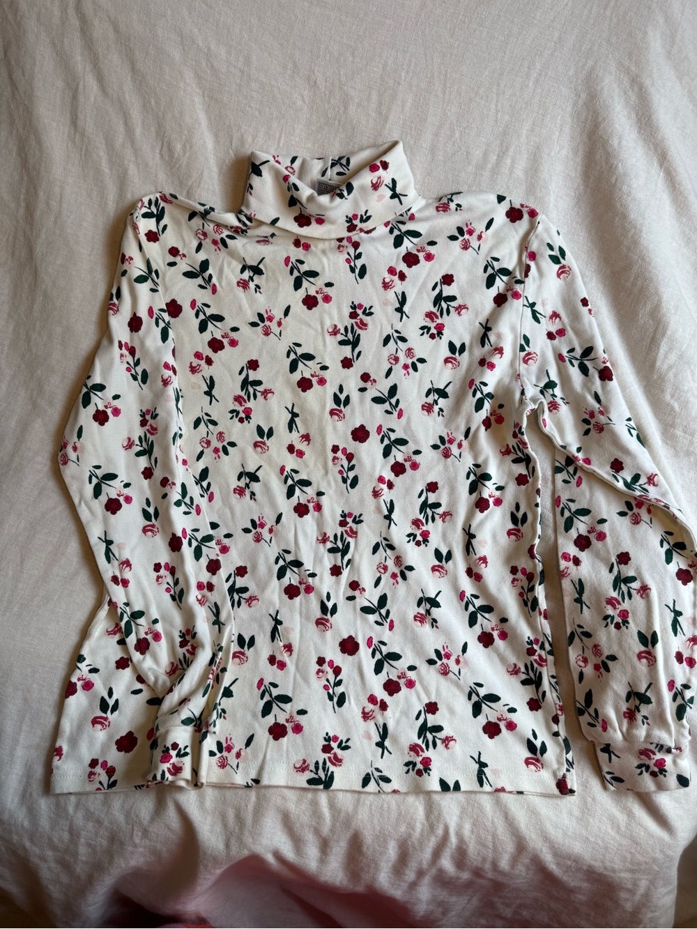 Vintage Floral Turtleneck Top